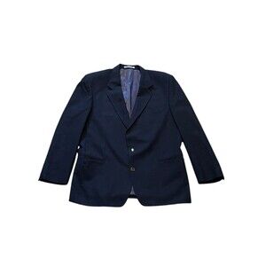 Chagall De France Men’s Size 42R Navy Wool 3 Button Blazer Gold Classic Italy
